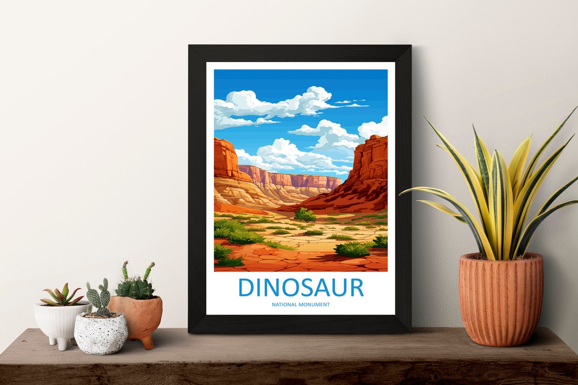 Dinosaur National Monument Red Rock Canyon Vintage Travel Poster - Image 3