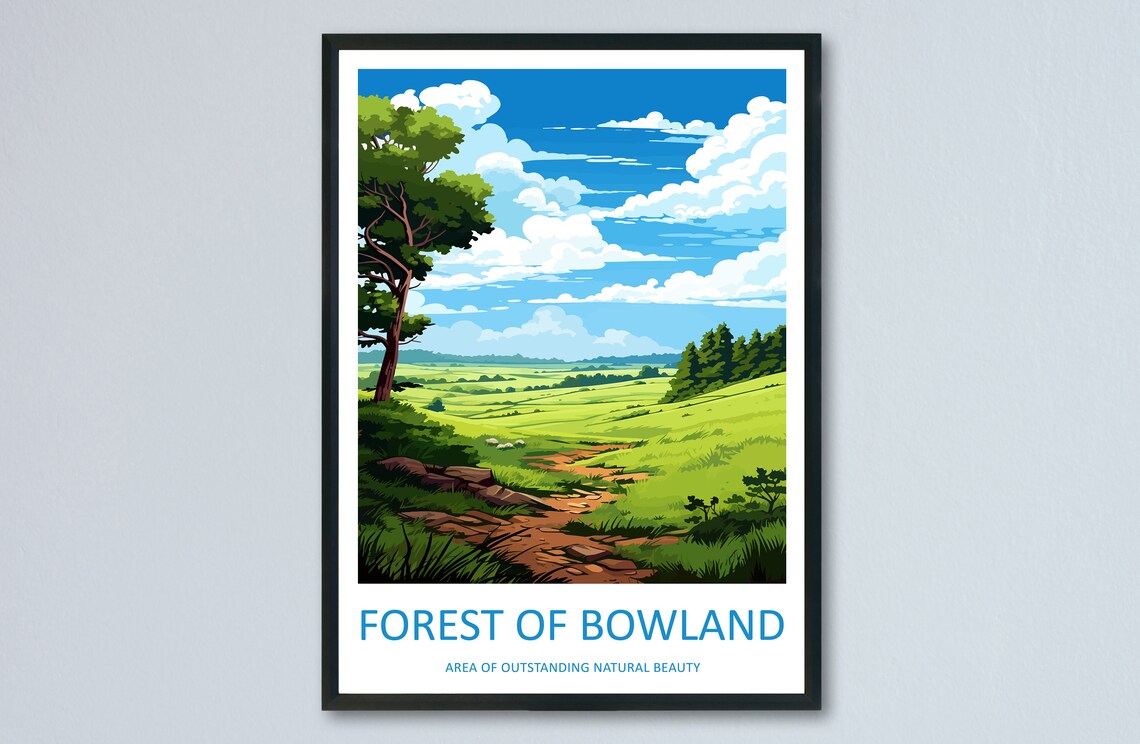 Forest Of Bowland Travel Poster, Area Of Outstanding Beauty