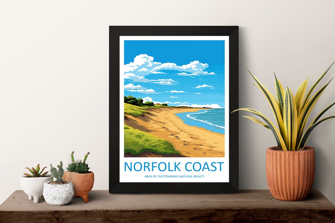 Norfolk Coast Travel Poster, AONB Home Decor - Image 3