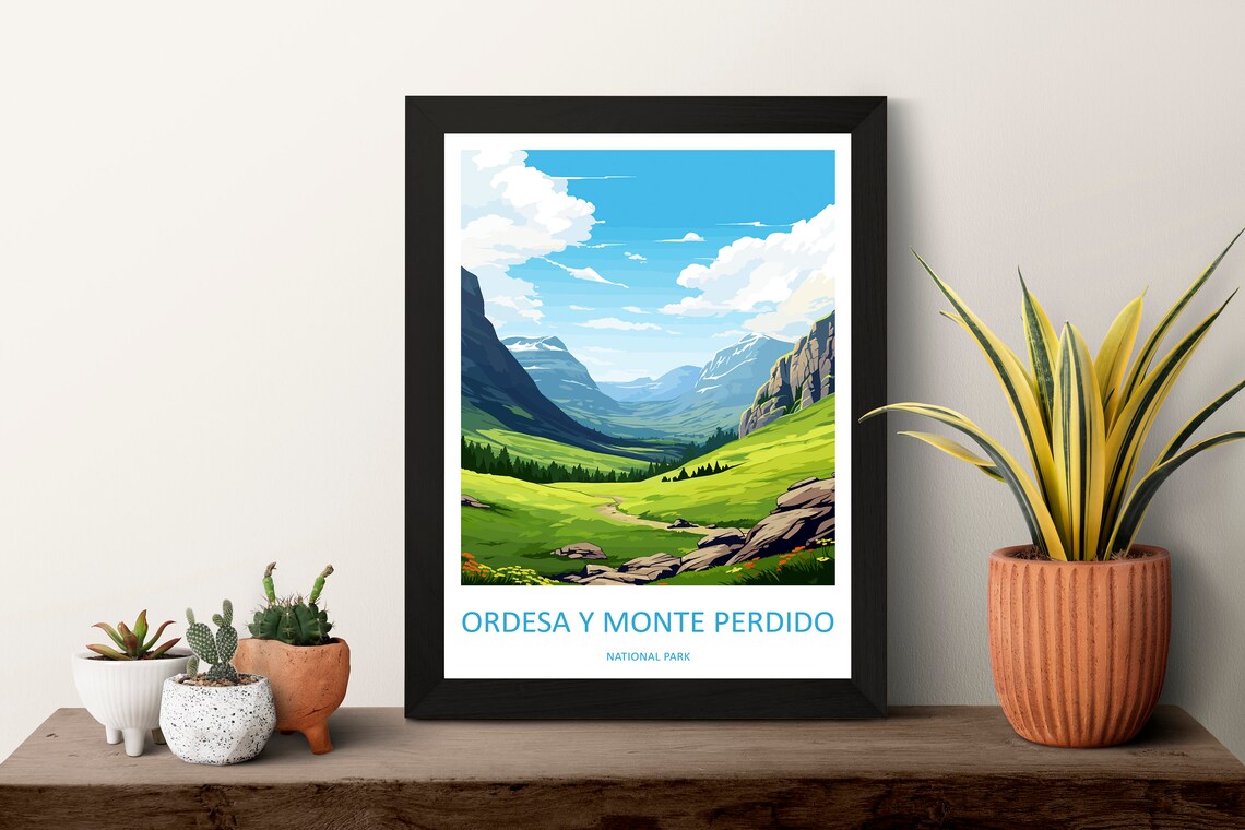 Ordesa Y Monte Perdido Spain Green Valley Mountain Peaks Print - Image 3
