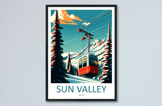 Sun Valley Travel Poster, Skiing Wall Art