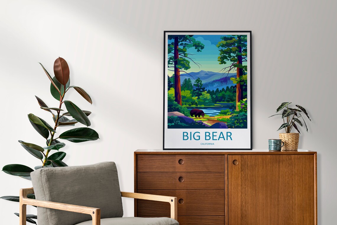 Big Bear Lake Gift For Art Lovers Poster - Image 2