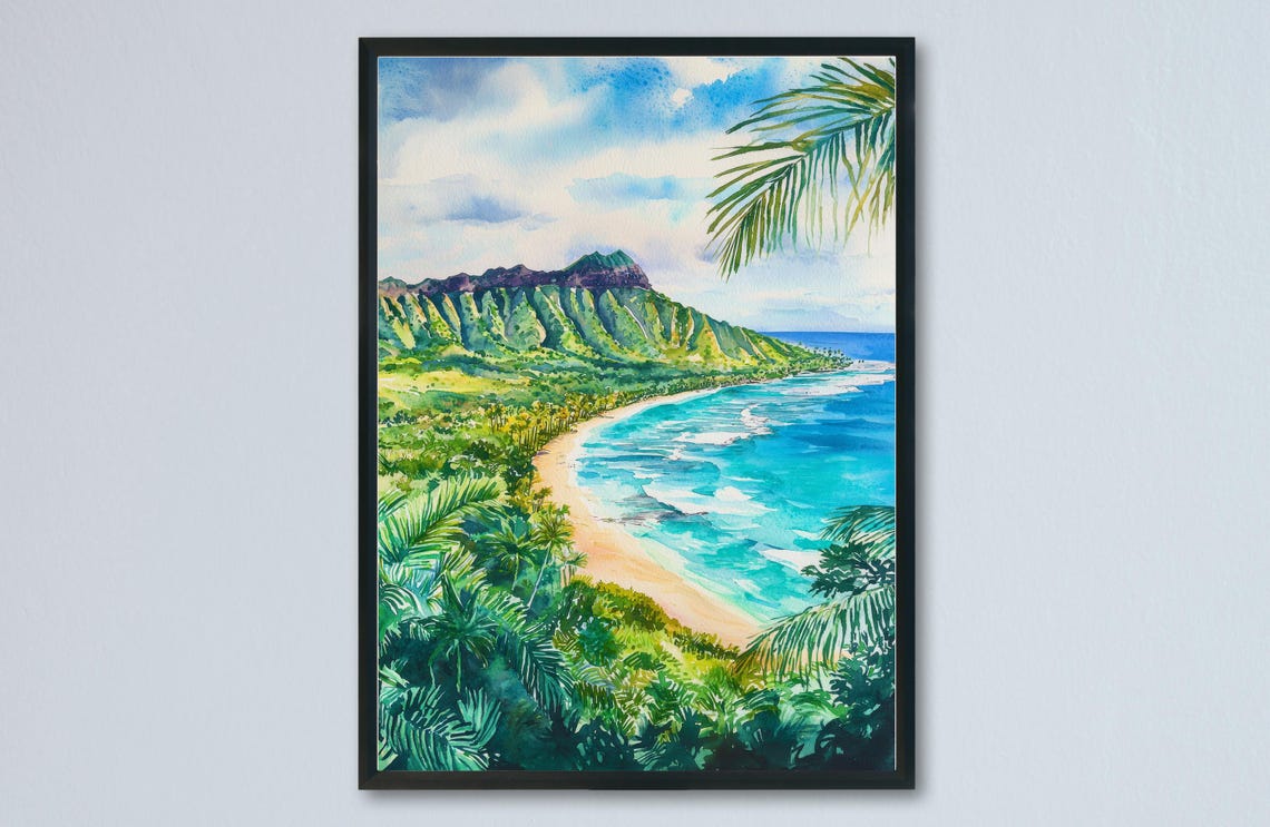 Pristine Secluded Tropical Cove Beach With Ridge View Poster
