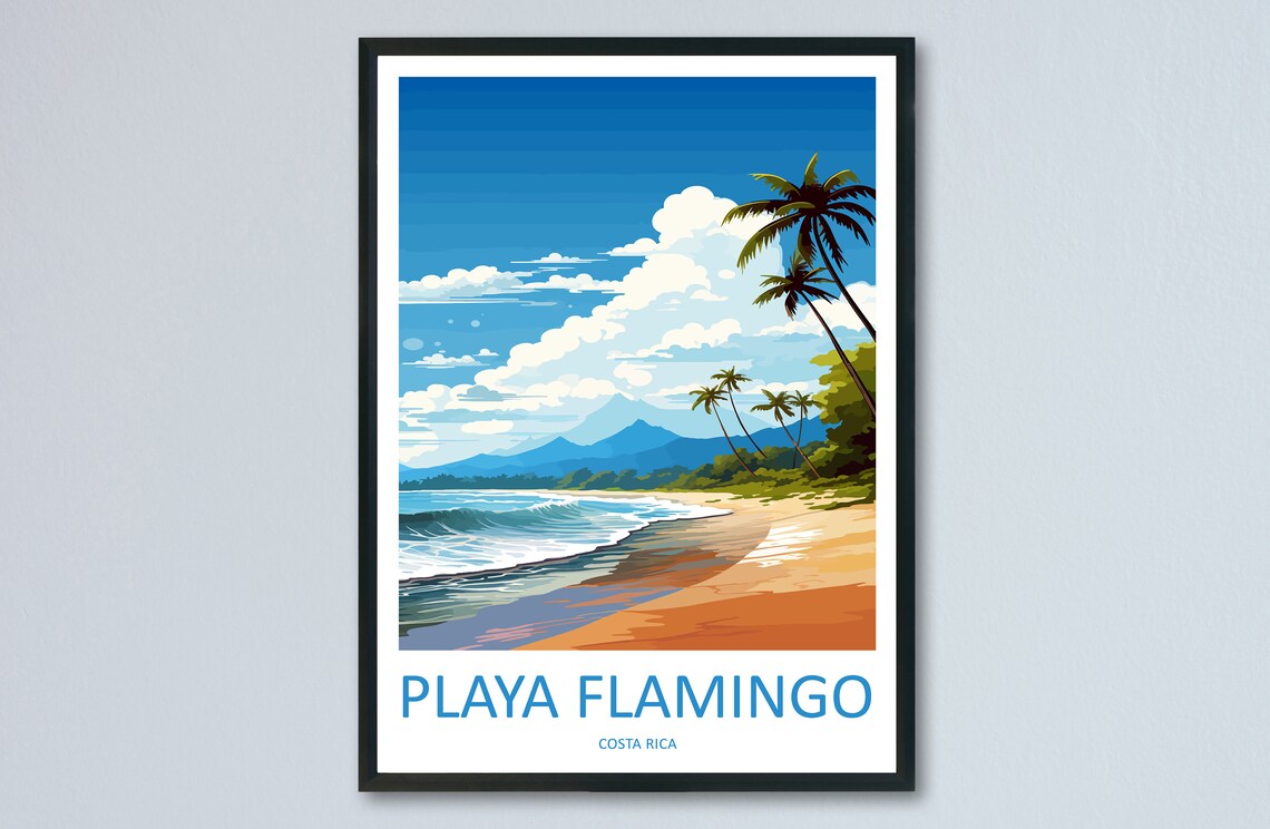 Playa Flamingo Travel Print Wall Art Playa Flamingo Wall Hanging Home Dcor Playa Flamingo Gift Art Lovers Wall Art Costa Rica Wall Art
