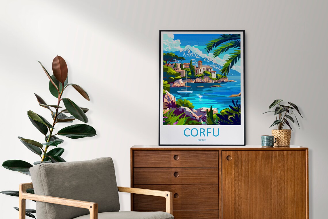 Corfu Travel Poster, Greece Home Decoration - Image 2