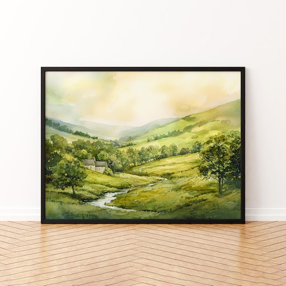 Forest Of Bowland England Watercolor Travel Poster