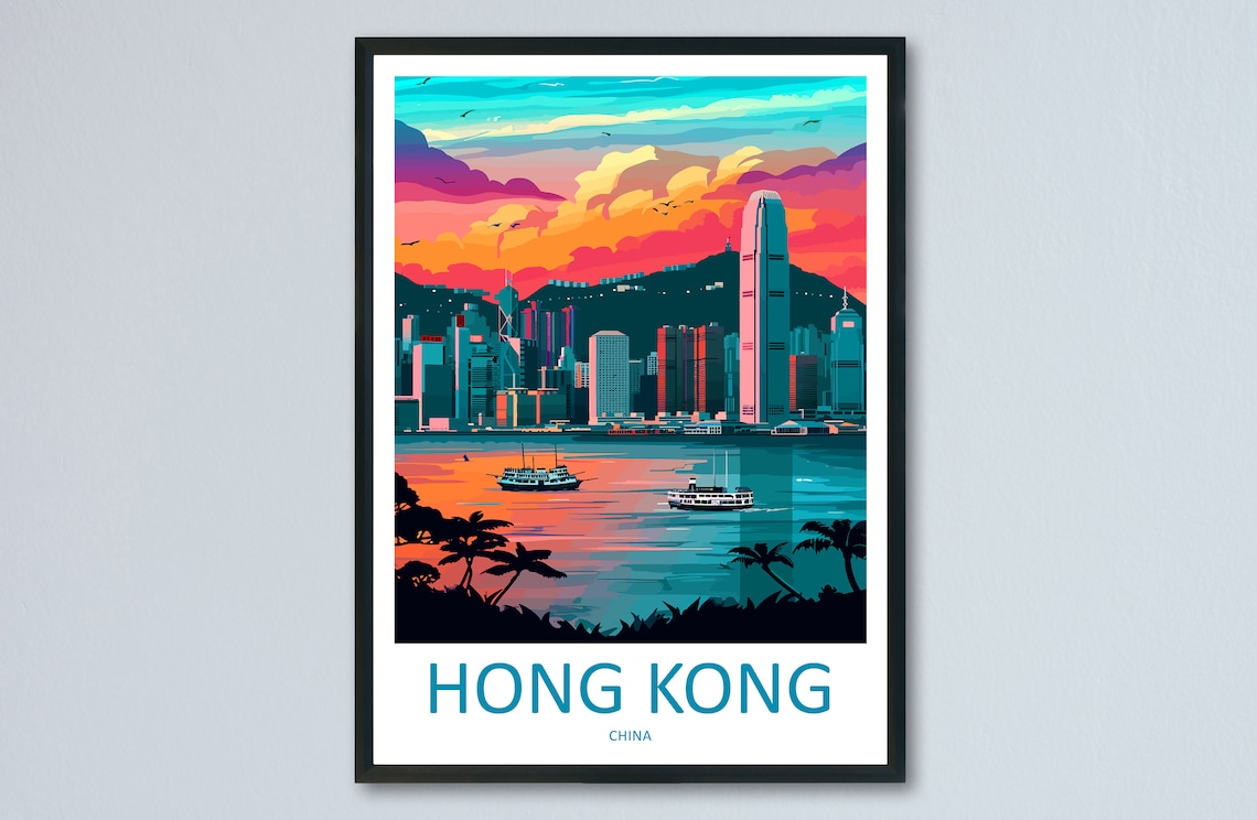 Hong Kong Wall Hanging Gift Travel Poster