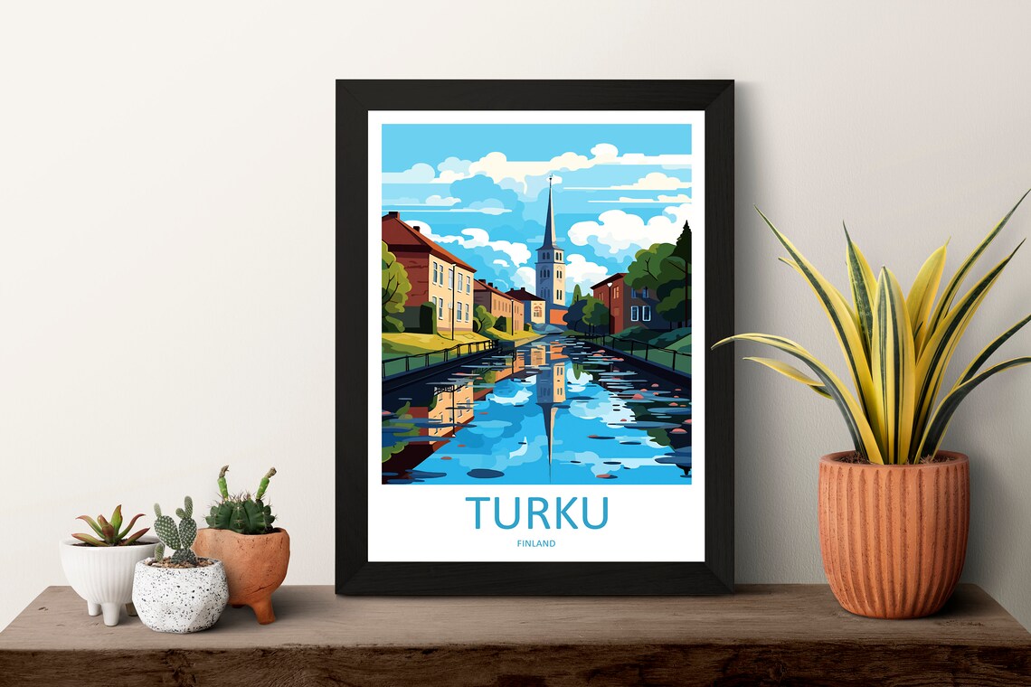 Turku Travel Print Wall Art Turku Wall Hanging Home Decor Turku Gift Art Lovers Wall Art Print Art Turku Wall Print Finland Travel Poster - Image 3