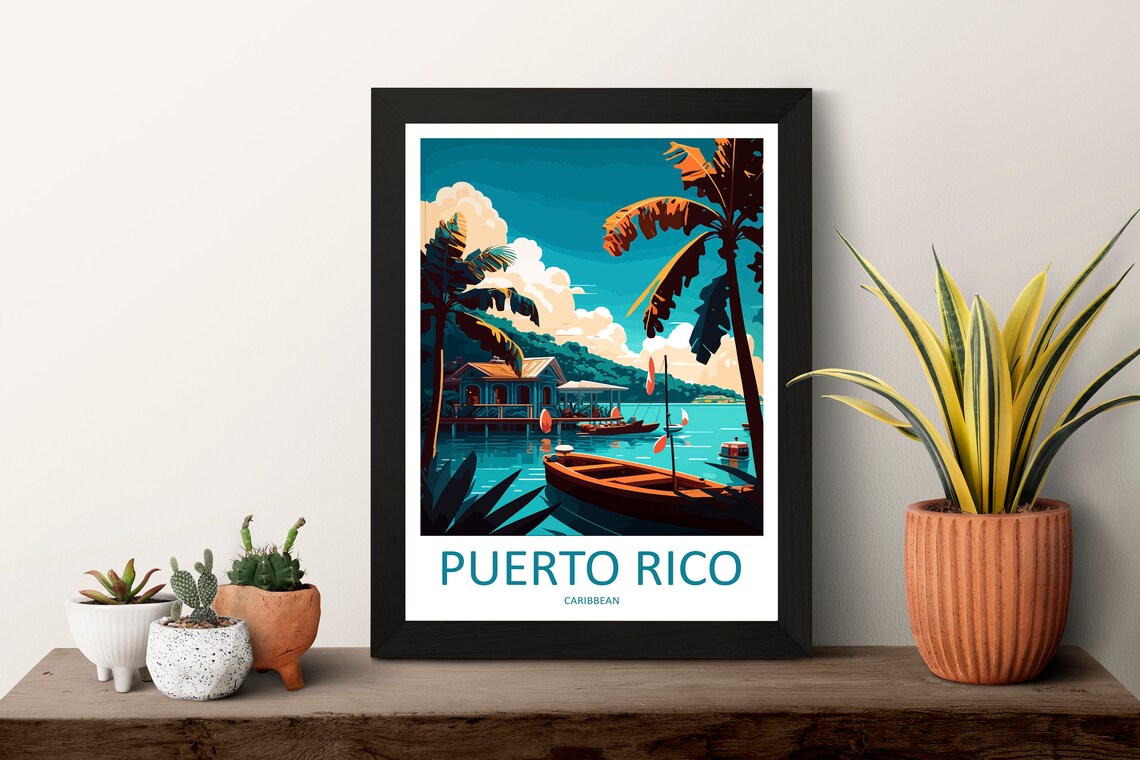 Puerto Rico Travel Poster, Caribbean Wall Hanging - Image 3