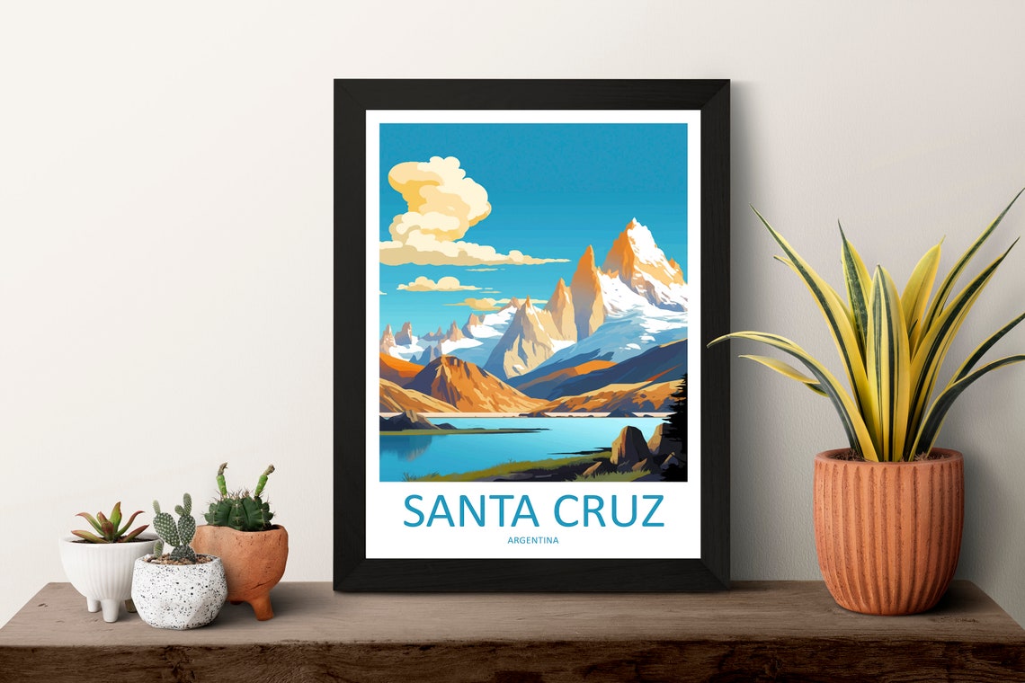 Santa Cruz Travel Print Wall Art Santa Cruz Wall Hanging Home Decor Santa Cruz Gift Art Lovers Wall Art Print Art Argentina Travel Poster - Image 3