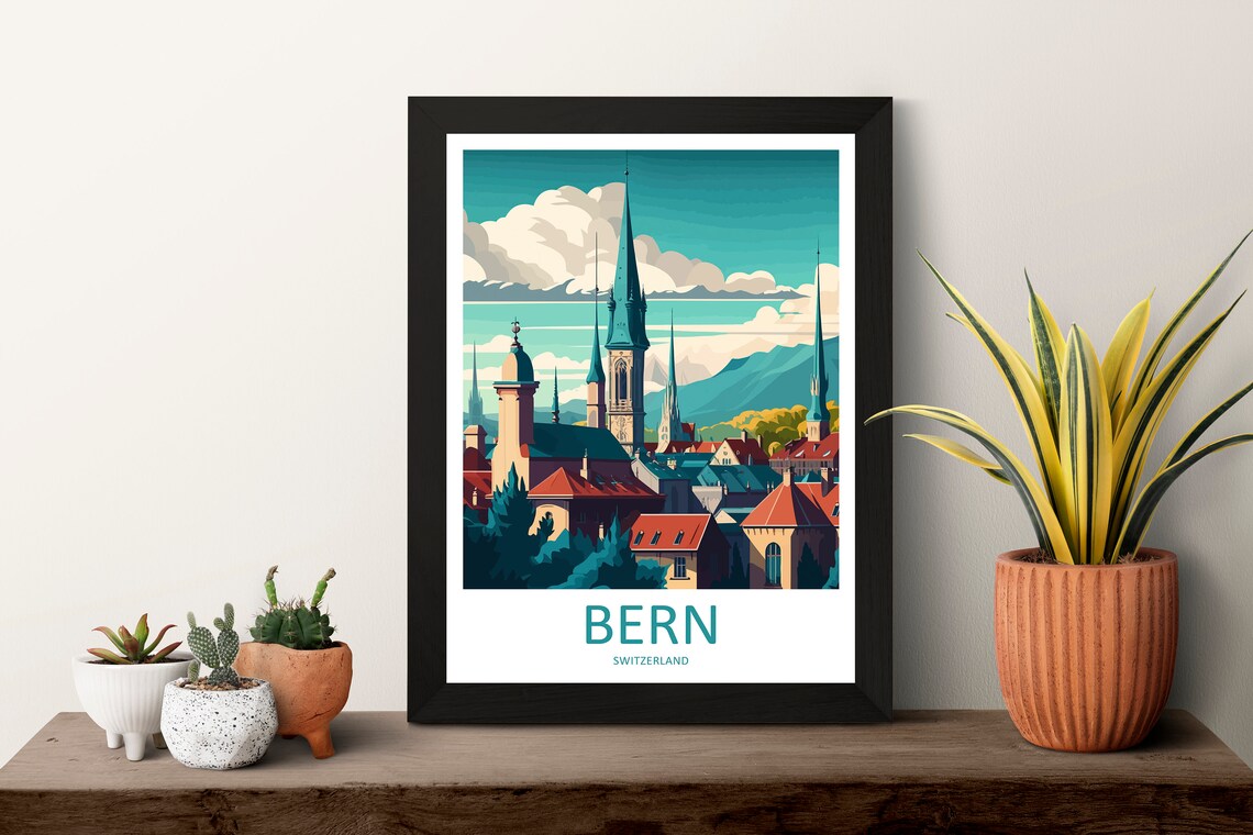 Bern Print, Switzerland Travel Poster Art Print - Image 3