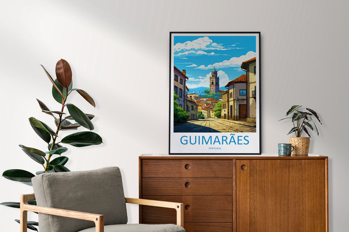 Guimares Travel Print Wall Art Guimares Wall Hanging Home Dcor Guimares Gift Art Lovers Portugal Art Lover Gift Guimares Poster - Image 2