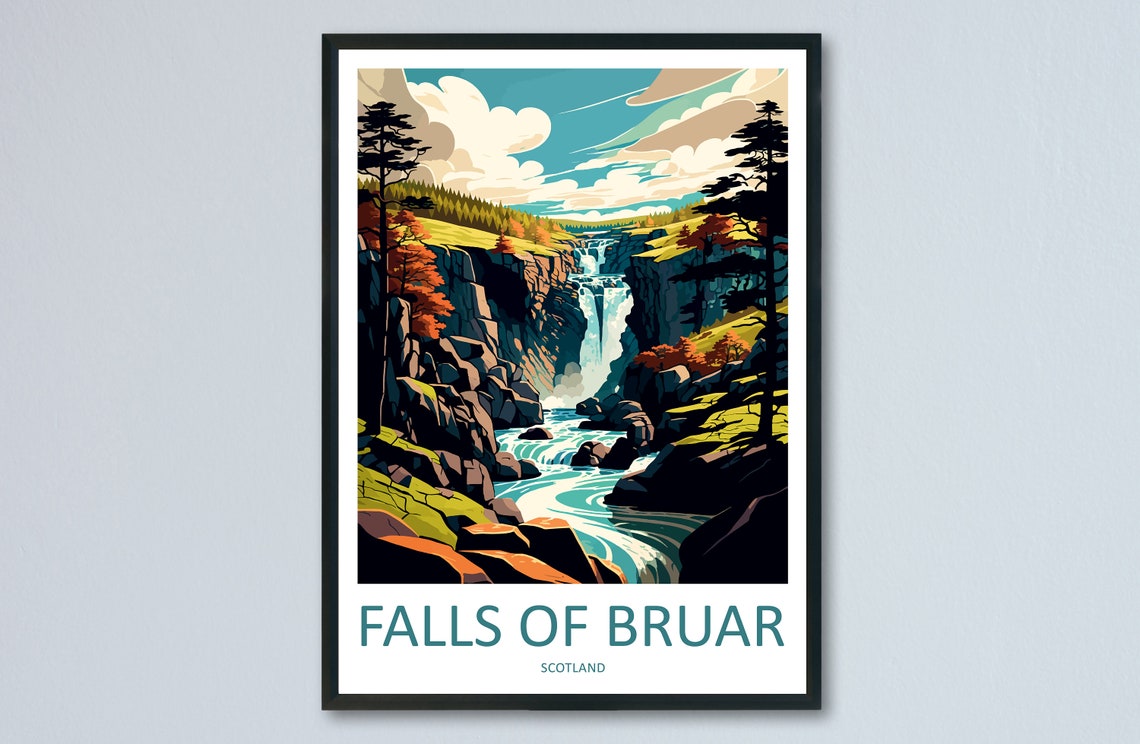 Falls Of Bruar Travel Print Wall Art Falls Of Bruar Wall Hanging Home Dcor Falls Of Bruar Gift Art Lovers Scotland Art Lover Gift Bruar Art