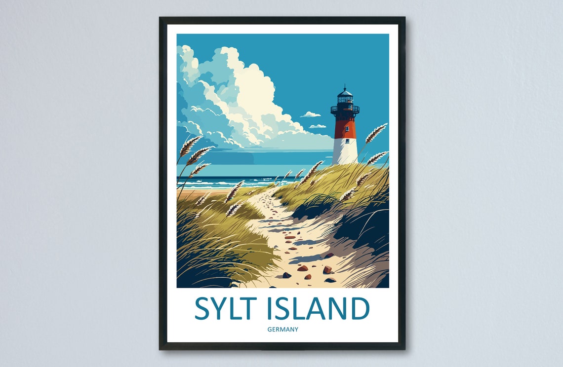 Sylt Island Germany Lighthouse Dune Beach Path Seaside Poster