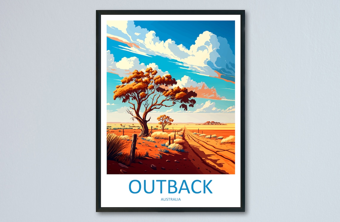 Outback Travel Poster, Australia Wall Art