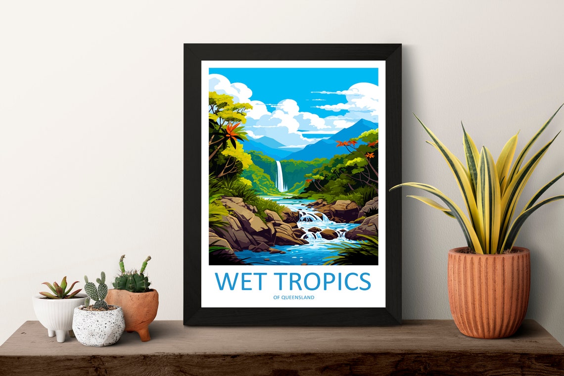 Wet Tropics Of Queensland Travel Print Wall Art Wet Tropics Of Queensland Wall Hanging Home Dcor Wet Tropics Of Queensland Gift Art Lovers - Image 3