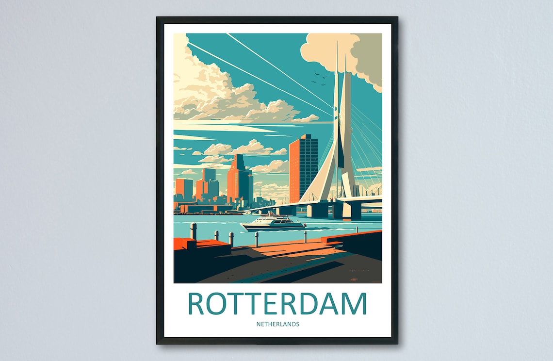 Rotterdam Travel Poster, Europe Wall Decor