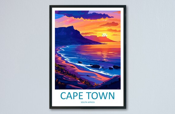 Cape Town Travel Print Wall Art Cape Town Wall Hanging Home Dcor Cape Town Gift Art Lovers South Africa Art Print Cape Town Wall Dcor Art