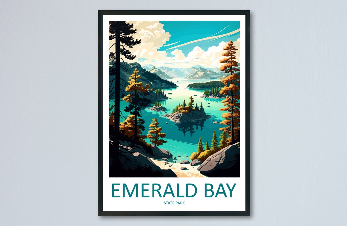 Emerald Bay State Park Travel Poster, California
