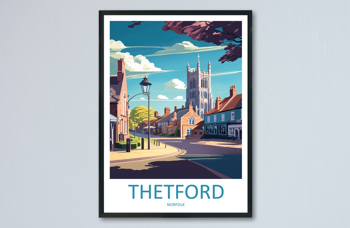 Thetford Travel Print Wall Art Thetford Wall Hanging Home Dcor Thetford Gift Art Lovers England Art Lover Gift Thetford Art