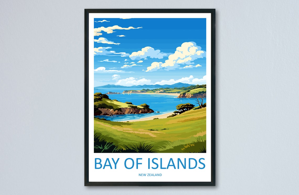 Bay Of Islands Travel Print Wall Art Bay Of Islands Wall Hanging Home Dcor Bay Of Islands Gift Art Lovers New Zealand Art Lover Gift
