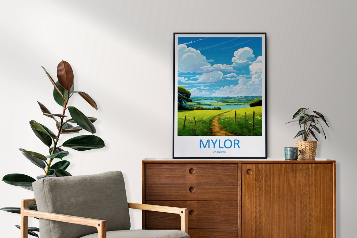 Mylor Cornwall Countryside Travel Poster Vintage Estuary Art - Image 2