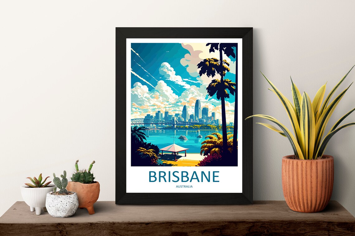 Brisbane Travel Poster, Australia Wall Art Print - Image 3