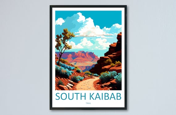 South Kaibab Trail Red Rock Desert Canyon Arizona Hiking Poster