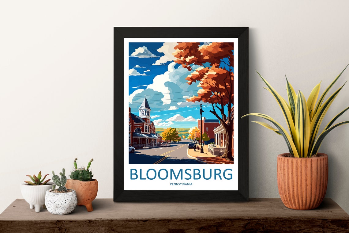 Bloomsburg Travel Print Wall Art Bloomsburg Wall Hanging Home Dcor Bloomsburg Gift Art Lovers Pennsylvania Art Lover Gift Pennsylvania - Image 3