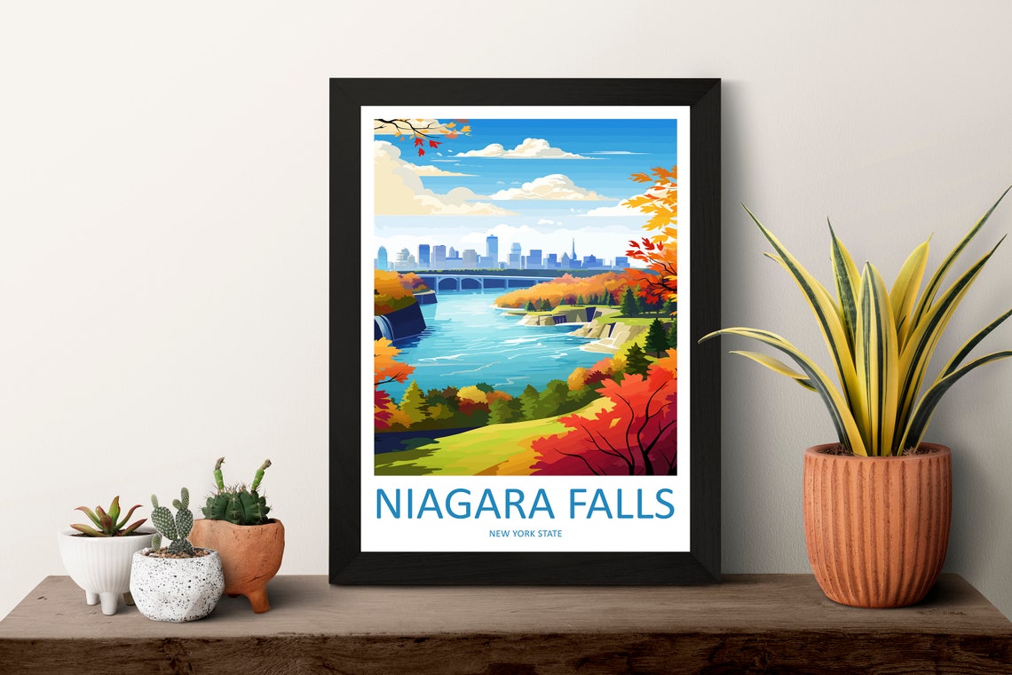 Niagara Falls New York Autumn Foliage Gorge River Travel Poster - Image 3