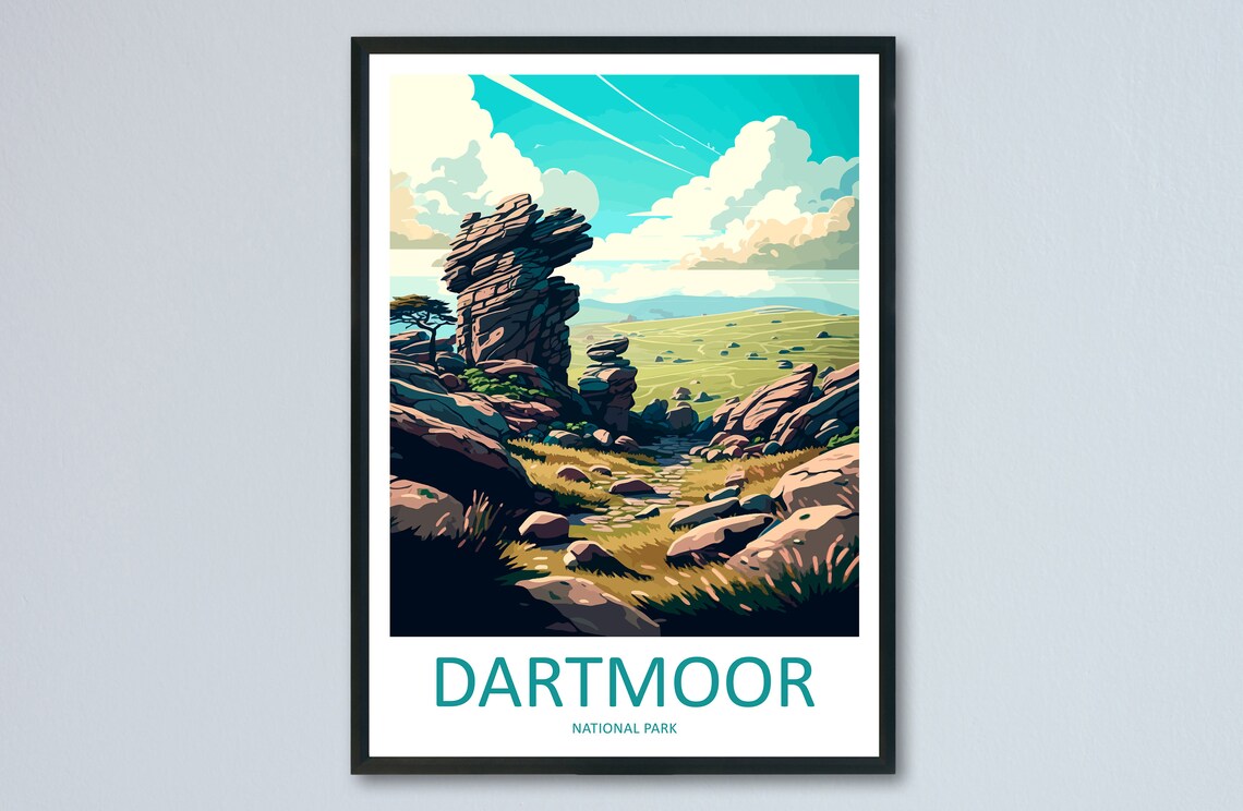 Dartmoor Travel Poster, National Park Wall Art