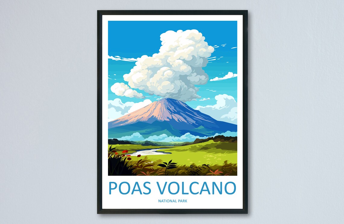 Poas Volcano National Park Costa Rica Meadow River Cloud Summit Poster