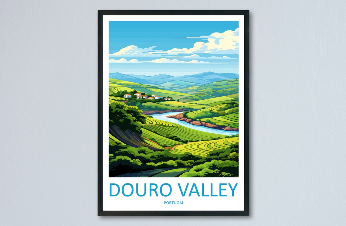 Douro Valley Travel Poster, Portugal Wall Art