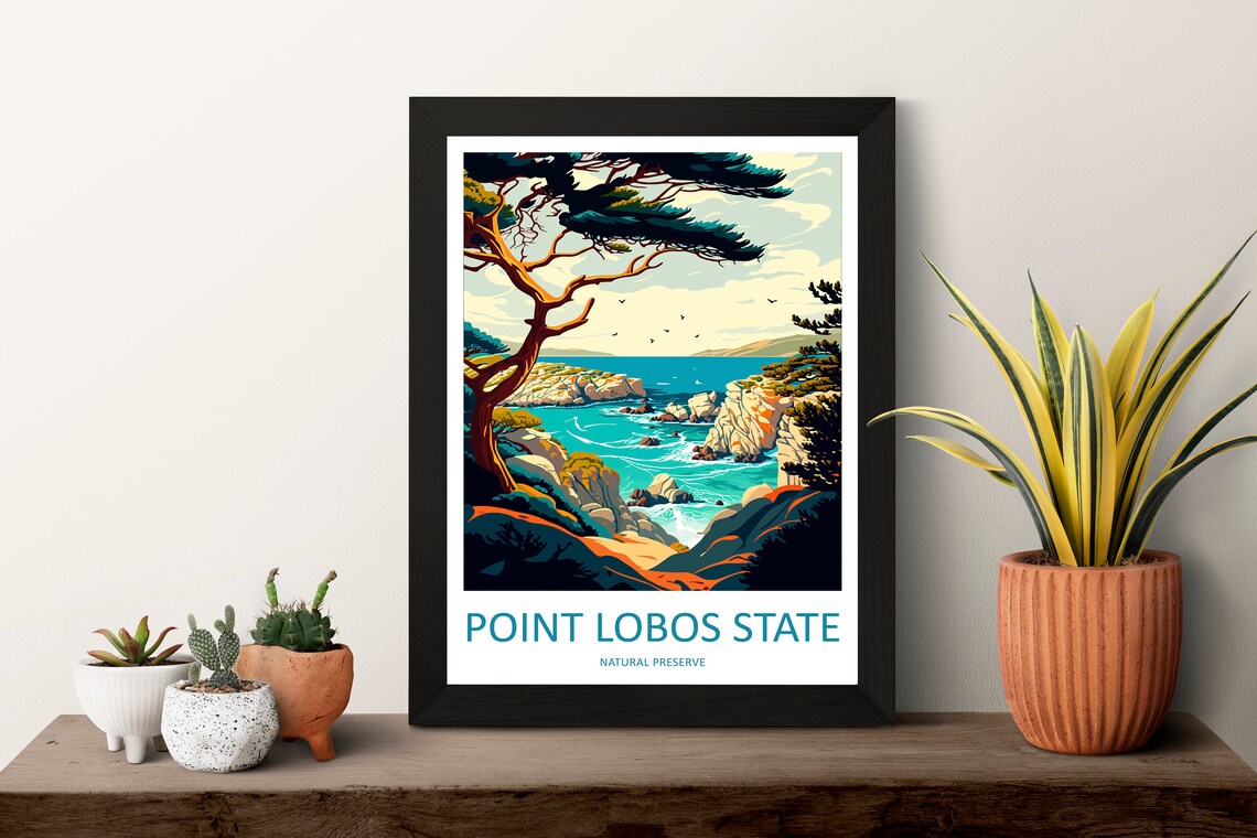 Point Lobos State Natural Preserve Cypress Coast Travel Poster - Image 3