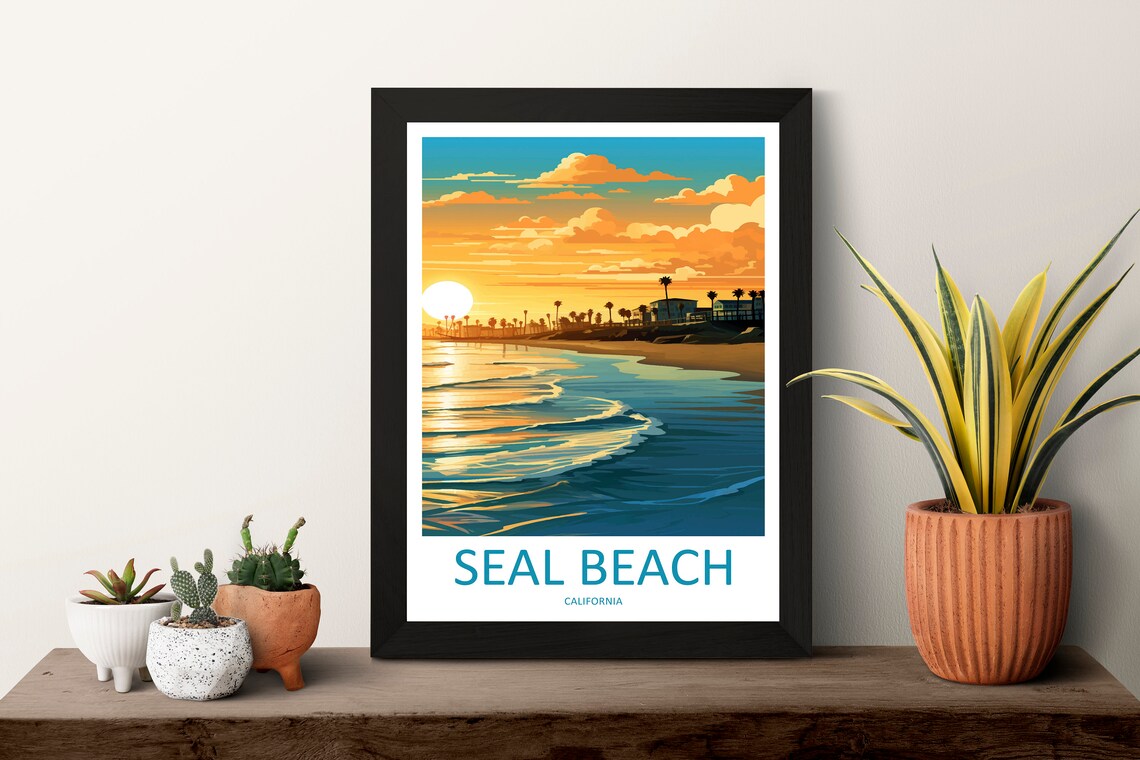 Seal Beach Travel Poster, California Coast - Image 3