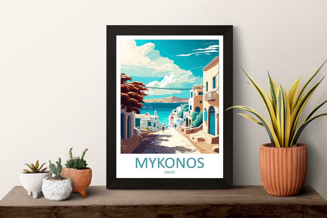 Mykonos Travel Poster, Greece Wall Decor - Image 3