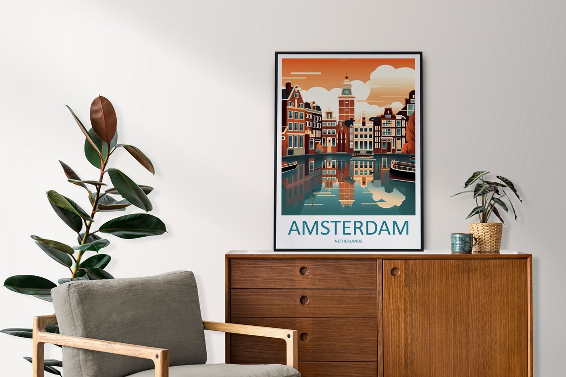 Amsterdam Travel Poster, Netherlands Home Decor - Image 2