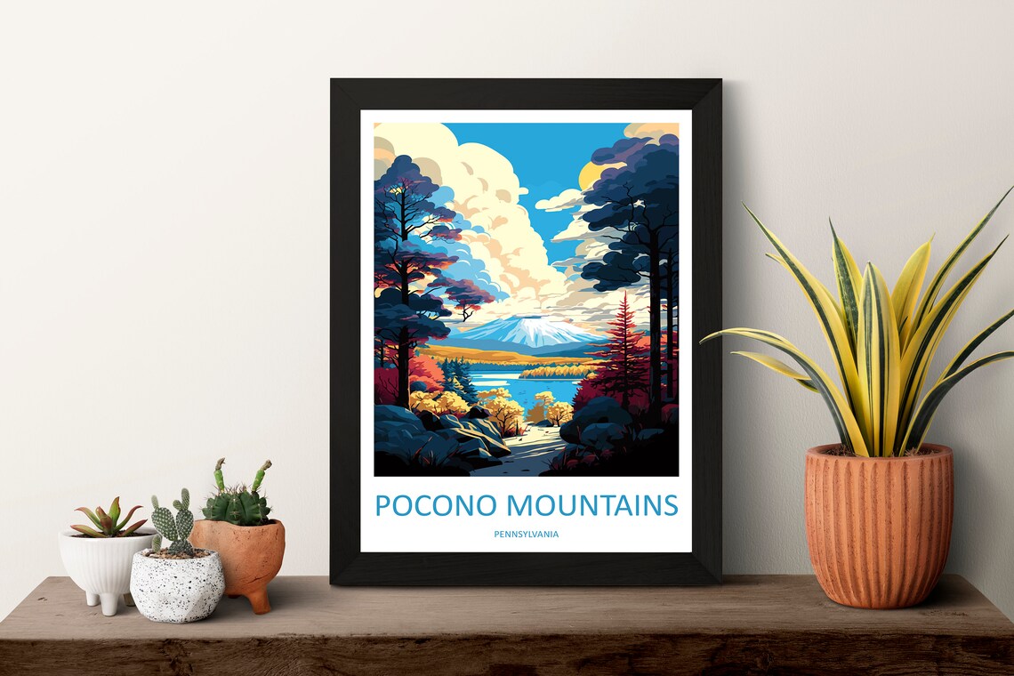Pocono Mountains Travel Poster, Pennsylvania Getaway - Image 3