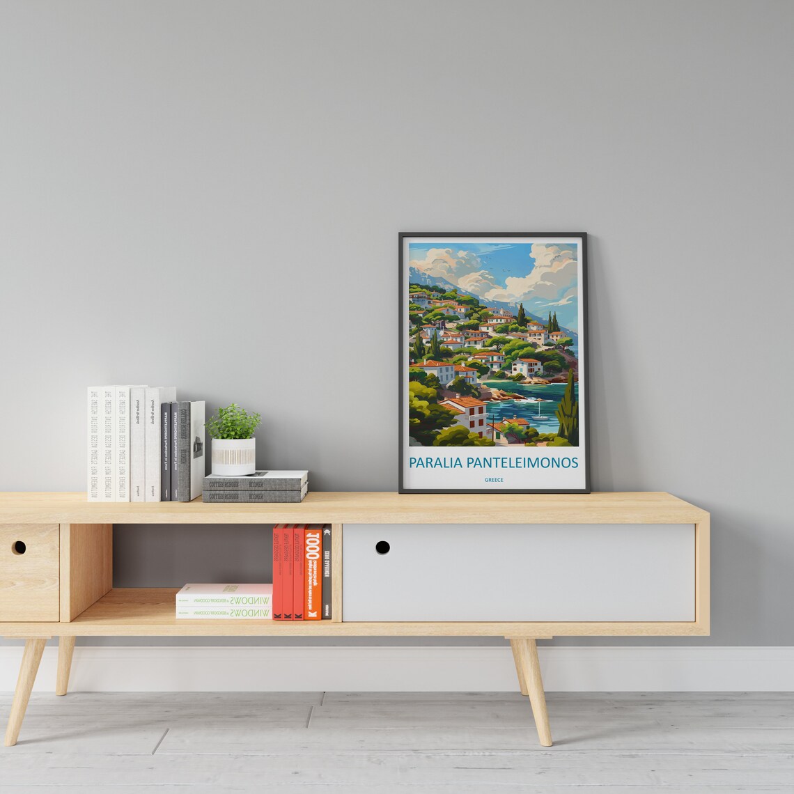 Paralia Panteleimonos Greek Village Cascading To The Aegean Sea Poster - Image 2
