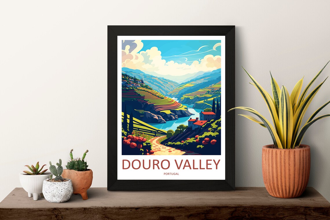 Douro Valley Travel Poster, Portugal Landscape - Image 3
