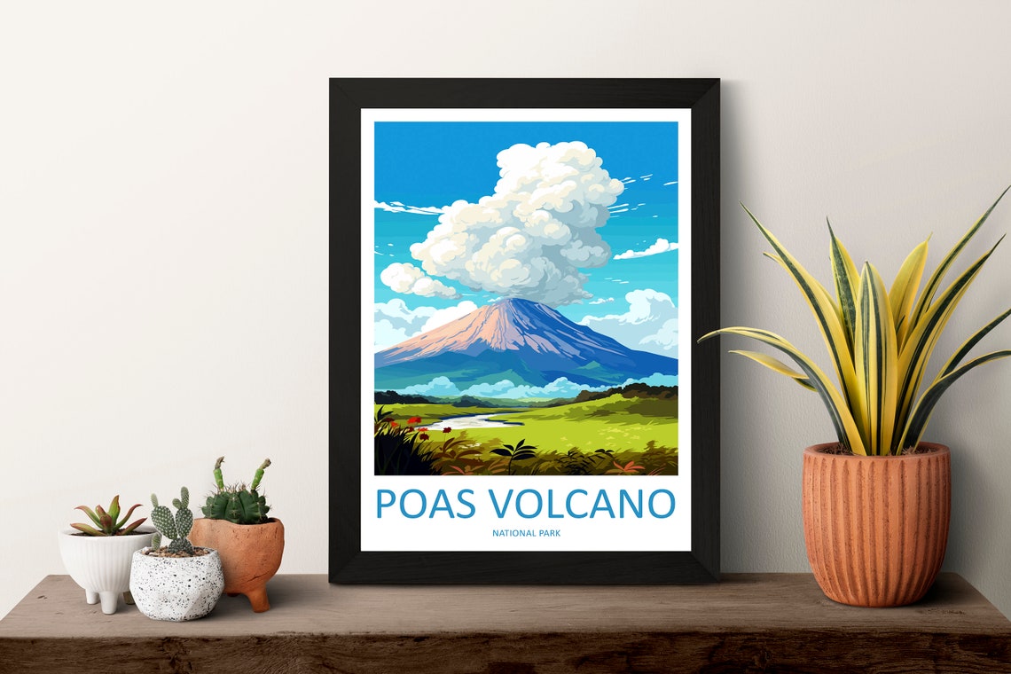 Poas Volcano National Park Costa Rica Meadow River Cloud Summit Poster - Image 3