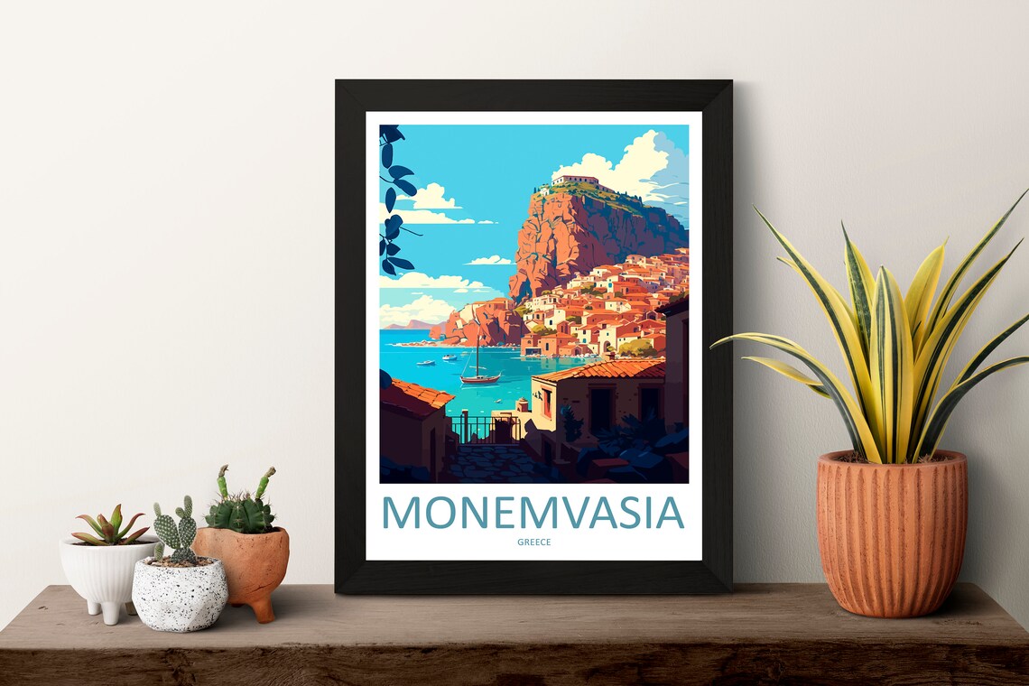 Monemvasia Travel Poster, Greece Wall Art Print - Image 3