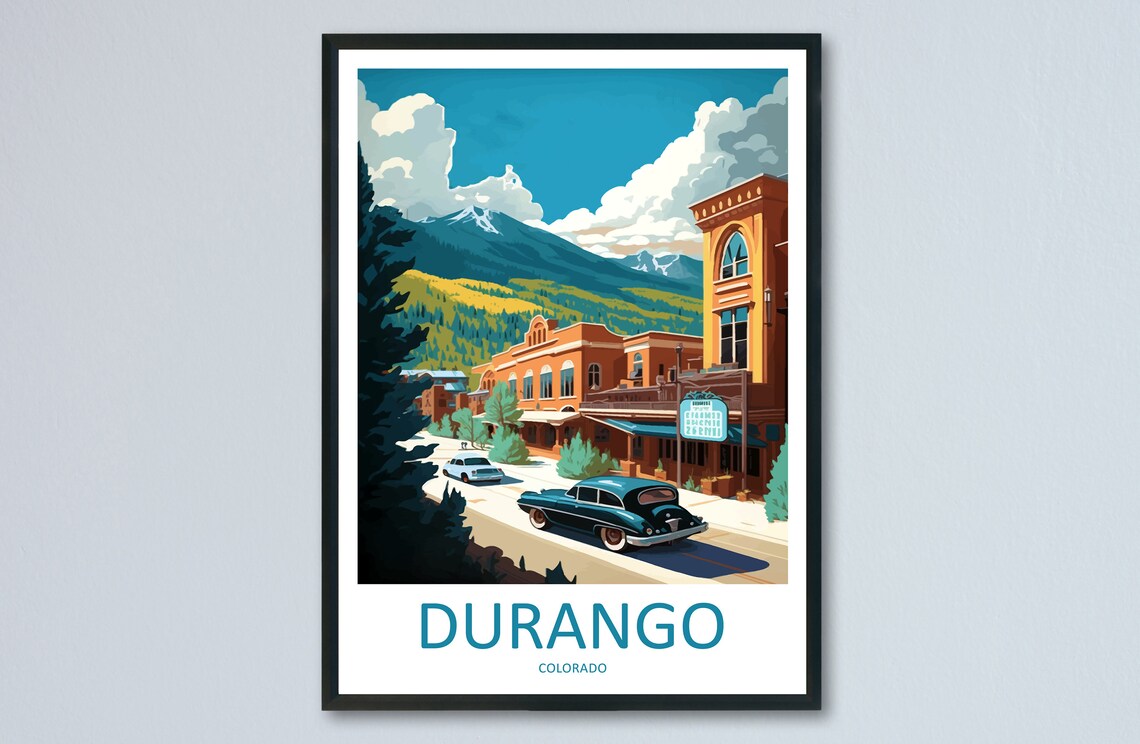 Durango Travel Poster, Colorado Place Print