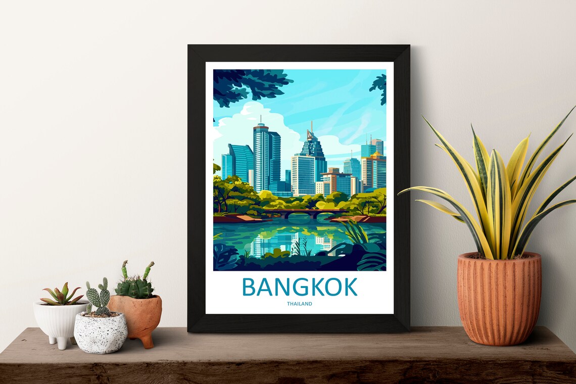 Bangkok Travel Poster, Thailand Travel Art Print - Image 3