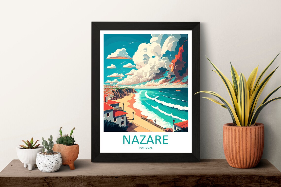 Nazar Travel Poster, Portugal Wall Decor - Image 3