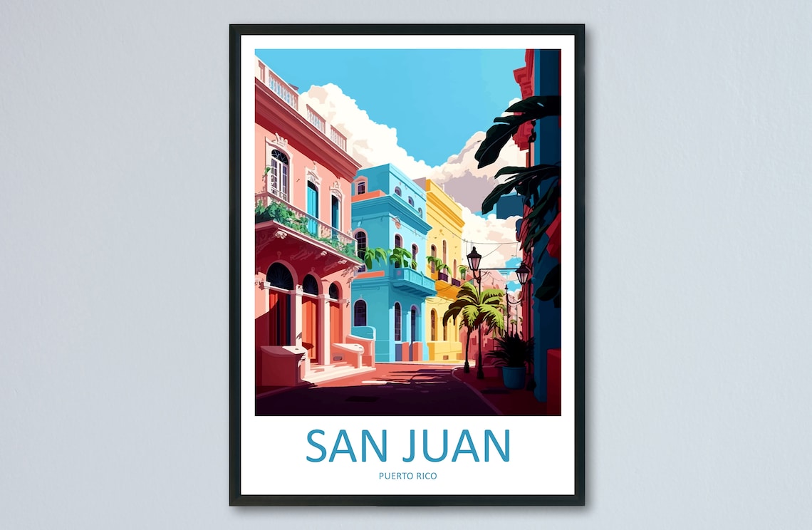 San Juan Travel Poster, Caribbean Wall Art