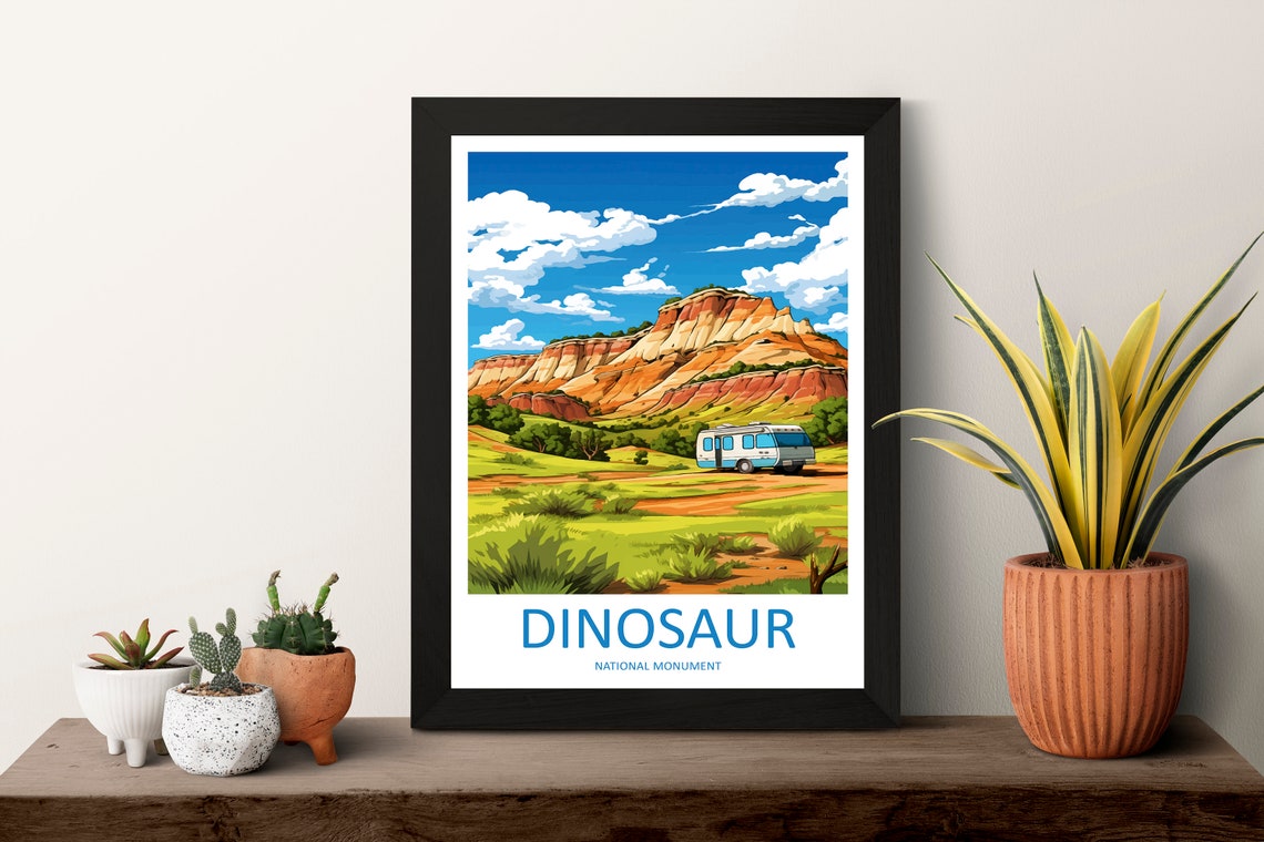 Dinosaur National Monument Red Rocks Classic RV Road Trip Poster - Image 3