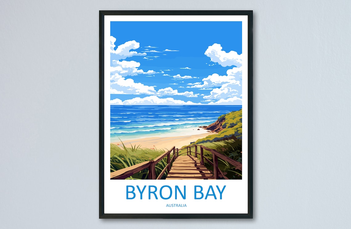 Byron Bay Travel Poster, Australia Wall Art