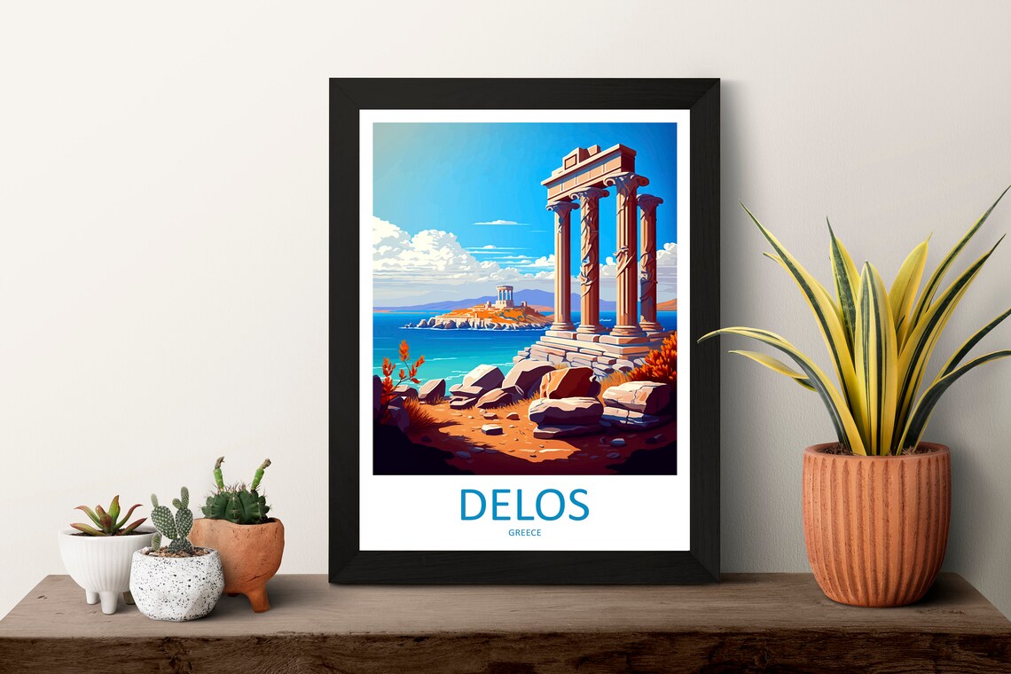 Delos Greece Travel Poster, Europe Wall Art - Image 3