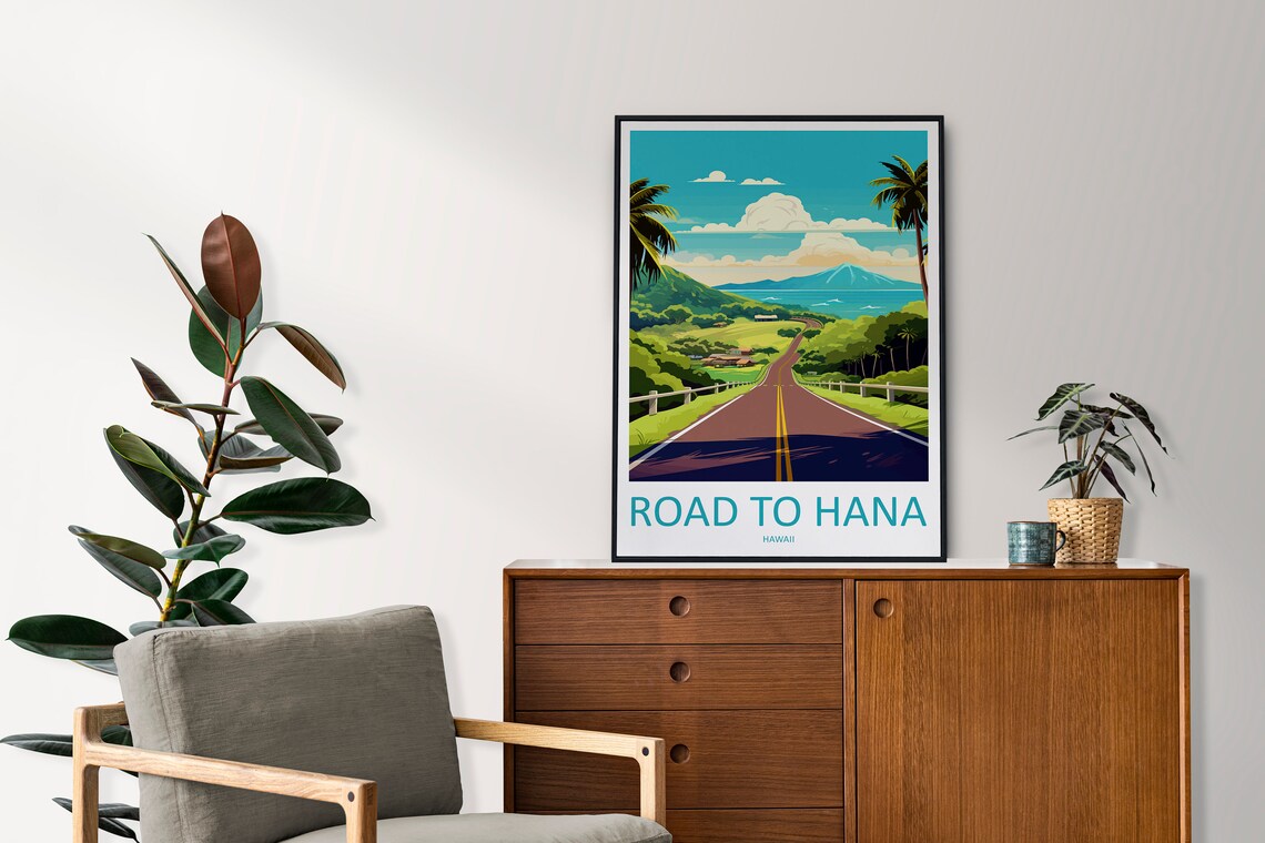 Road To Hana Travel Poster, Hawaii Wall Art - Image 2